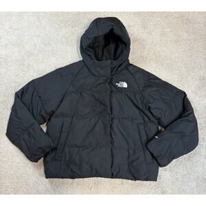 The North Face Girls' Down Hooded Puffer Jacket Black Size XL (14/16) GUC